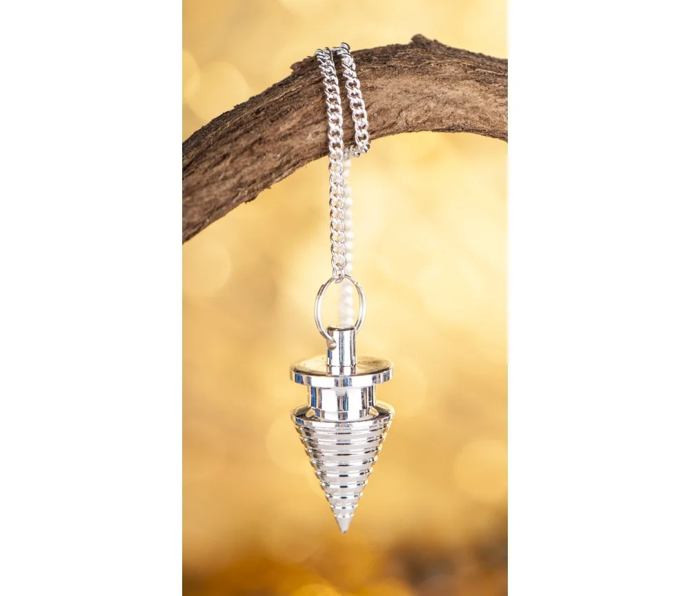 Pendel - Rillenpendel - Messing versilbert