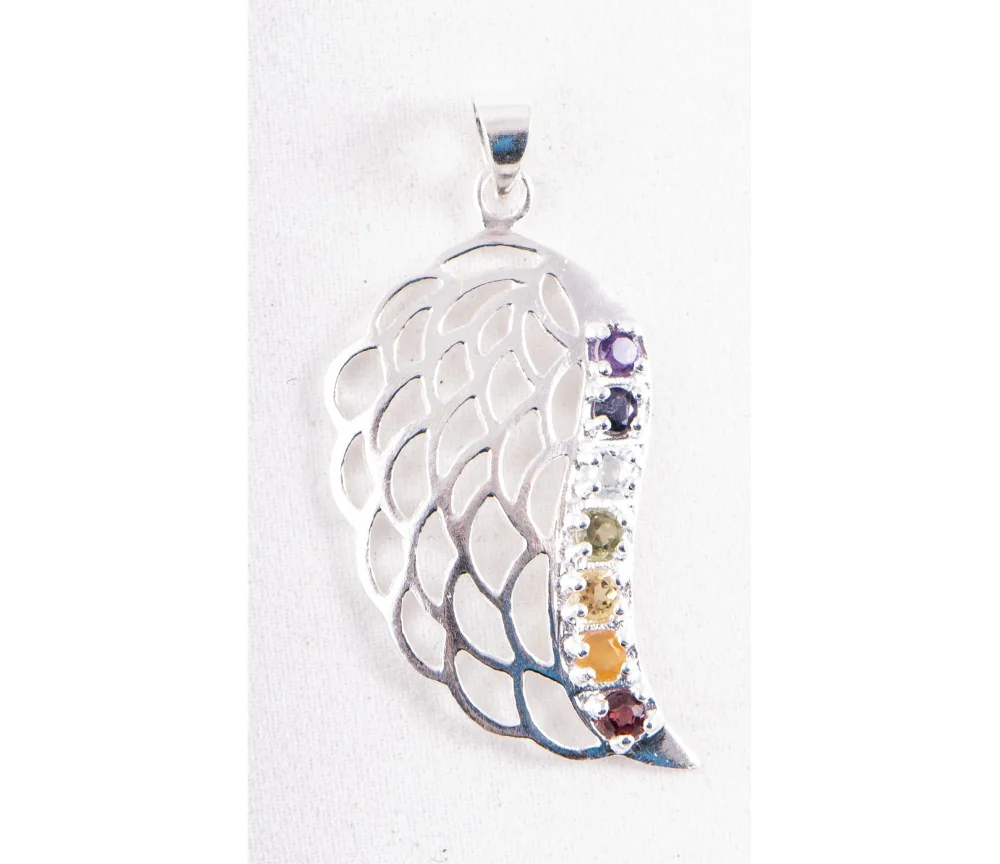 Anhänger - Engelsflügel Chakra - 925 Sterling Silber, ca. 4 cm