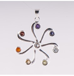 Anhänger - Chakrarad - 925 Sterling Silber, ca. 4 cm