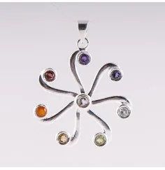 Anhänger - Chakrarad - 925 Sterling Silber, ca. 4 cm