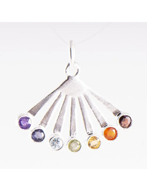 Anhänger - Chakrafächer - 925 Sterling Silber, ca. 2,6 cm