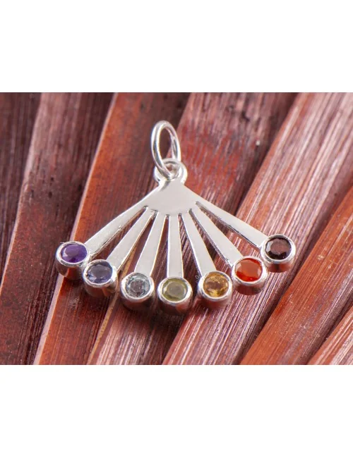 Anhänger - Chakrafächer - 925 Sterling Silber, ca. 2,6 cm