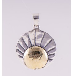 Anhänger - Sonne - 925er Silber mit Messingsonne