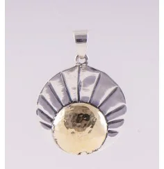 Anhänger - Sonne - 925er Silber mit Messingsonne