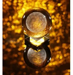 Sphärenkristall - Pyramide - Blume des Lebens -6 x 6 cm