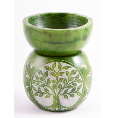 Aromalampe - Kugel Yggdrasil, grün aus Speckstein