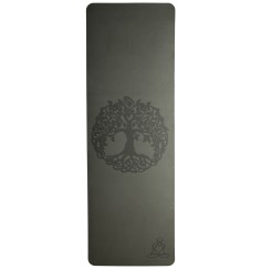 Yogamatte mit Blume des Lebens - 6 mm - TPE ecofriendly - dunkelgrün/ hellgrün