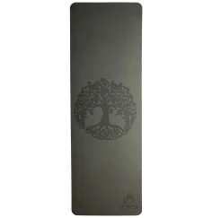 Yogamatte mit Blume des Lebens - 6 mm - TPE ecofriendly - dunkelgrün/ hellgrün