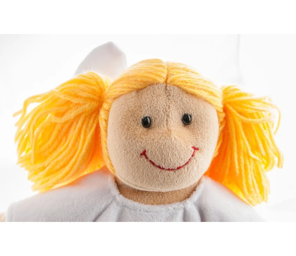 Stoffpuppe - Engel Sarah 30 cm mit Blume des Lebens