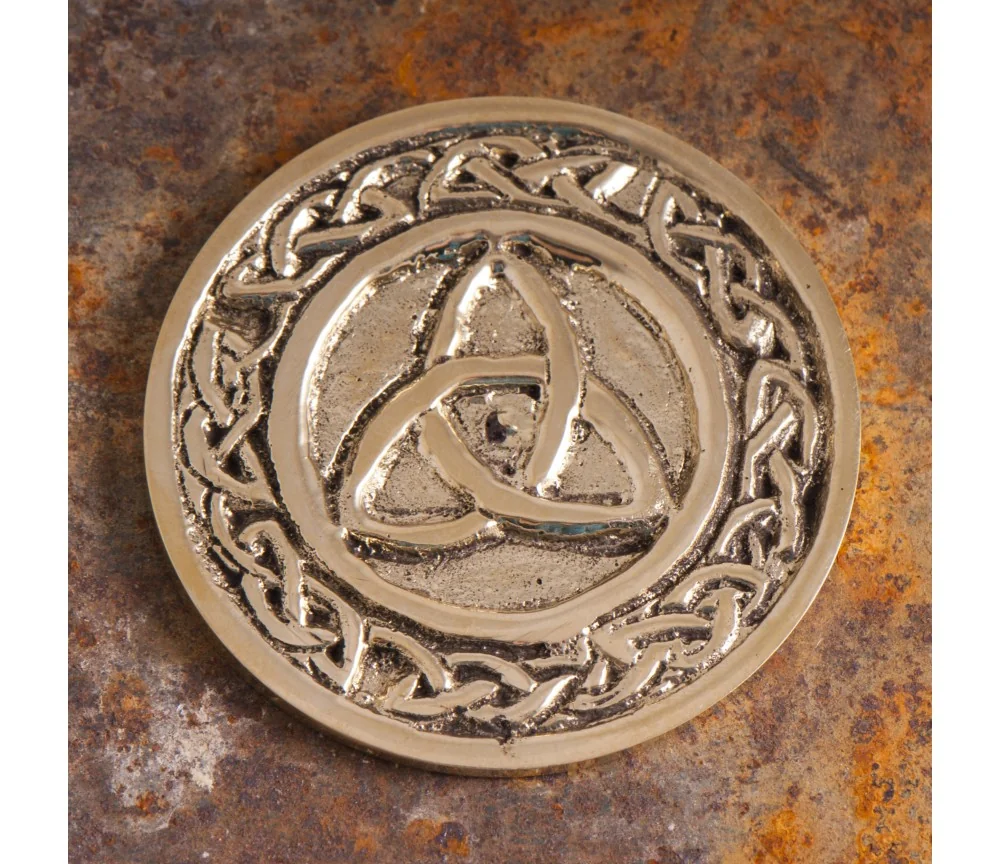 Münze - Dreifachknoten, Messing ca. 5,5 cm