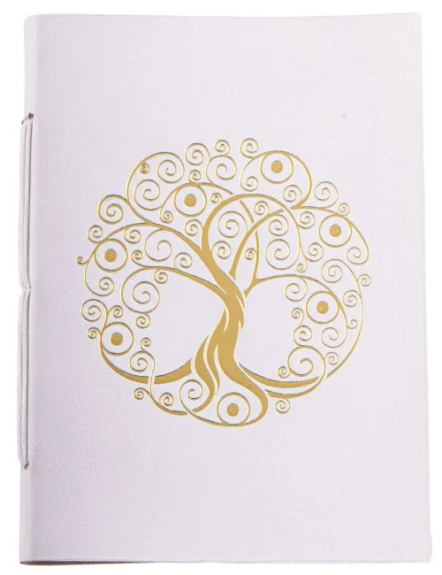Schreibbuch Lebensbaum weiß/gold 144 Seiten