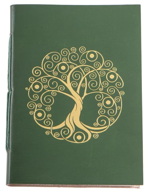 Schreibbuch Lebensbaum grün/gold 144 Seiten