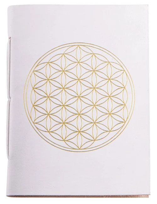 Schreibbuch Lebensblume weiß/gold 144 Seiten