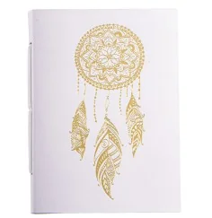 Schreibbuch - Traumfänger 144 Seiten - Ledereinband mit goldener Prägung 18x13 cm