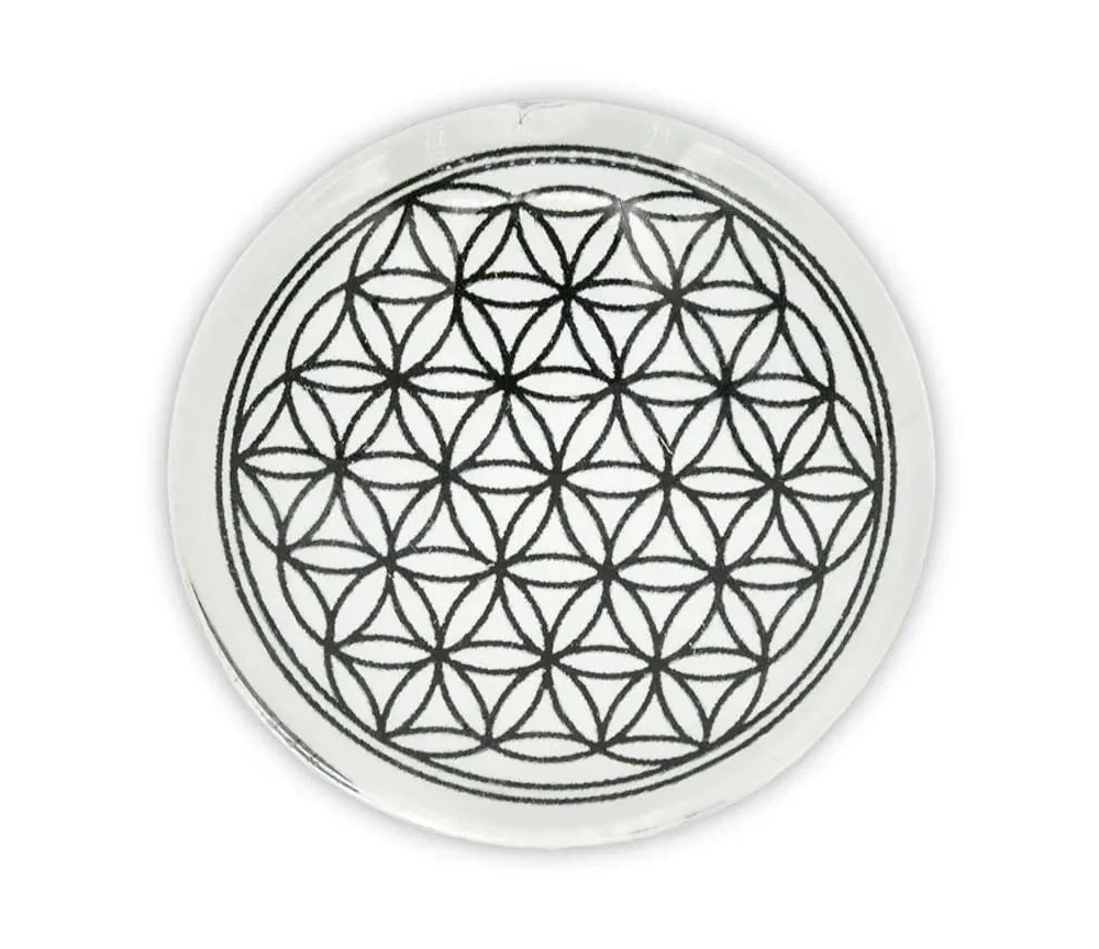Magnet - Blume des Lebens - weiß/silber -ca. 4cm - 2 er Pack