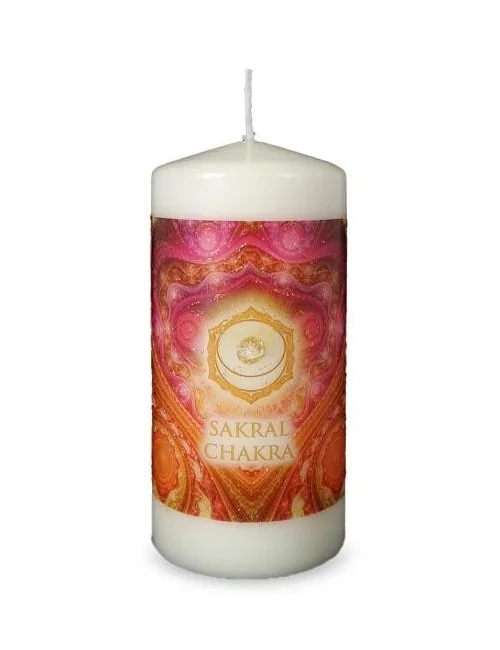 Engelalm - Energiekerze - Chakra - Sakralchakra - versch. Größen