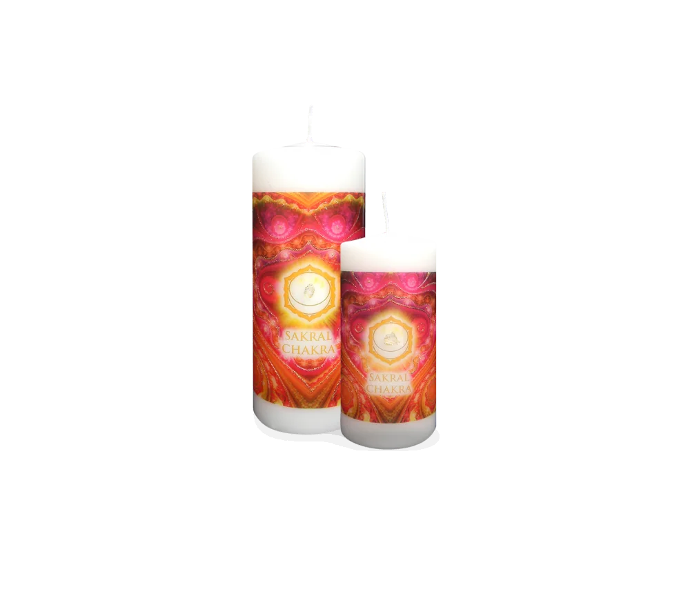 Engelalm - Energiekerze - Chakra - Sakralchakra - versch. Größen