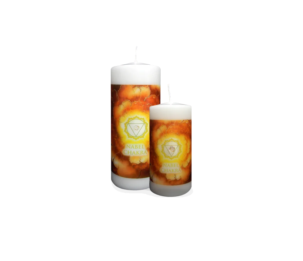 Engelalm - Energiekerze - Chakra - Nabelchakra - versch. Größen