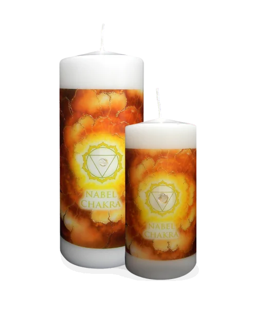 Engelalm - Energiekerze - Chakra - Nabelchakra - versch. Größen