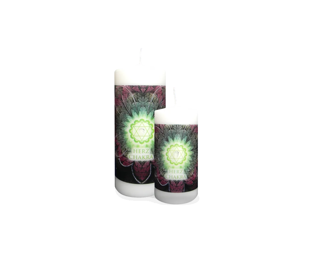 Engelalm - Energiekerze - Chakra - Herzchakra - versch. Größen
