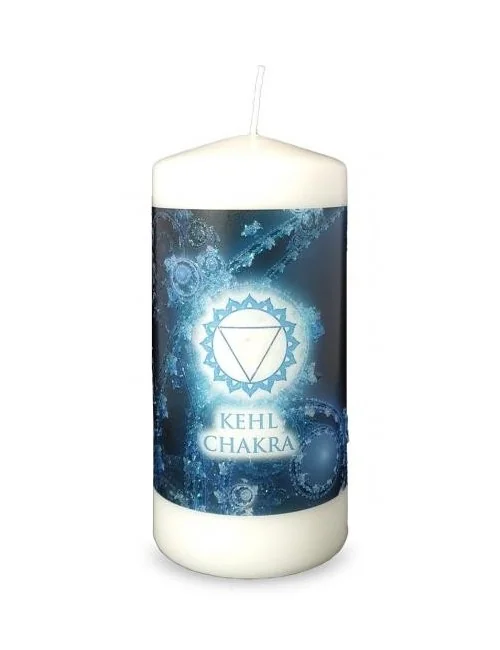 Engelalm - Energiekerze - Chakra - Kehlchakra - versch. Größen