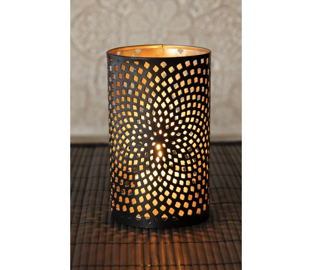 Teelichthalter - Ornament Blütenzauber - aus Metall - H: 11,5 x 7 cm