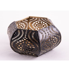 Teelichthalter - Ornament Sahlia - aus Metall - H: 5,5 x 10,5 cm