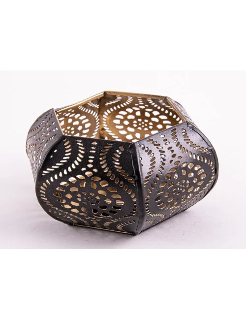 Teelichthalter - Ornament Sahlia - aus Metall - H: 5,5 x 10,5 cm