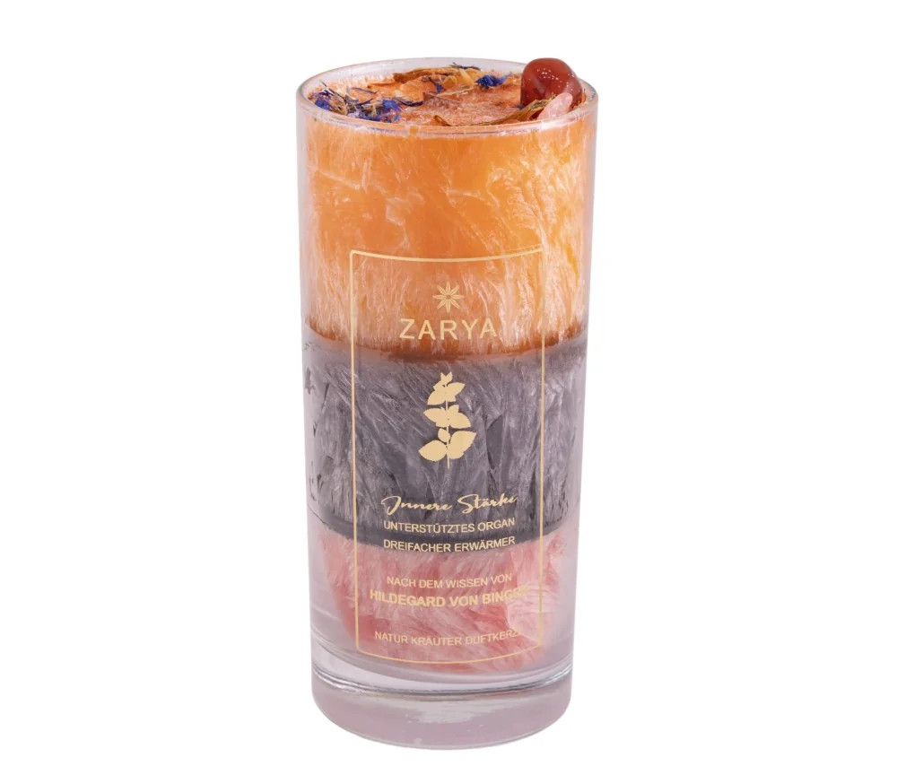 ZARYA - Kerze - Heilkräuter Duftkerze - Hildegard von Bingen - Innere Stärke - Der dreifache Erwärmer