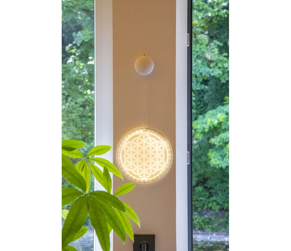 Wanddekoration - LED Licht - Mandala ca. 47x21 cm - Batteriebetrieben