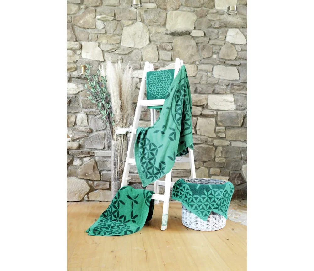 Spirit of OM - Frotteetücher Blume des Lebens - smaragd/grün