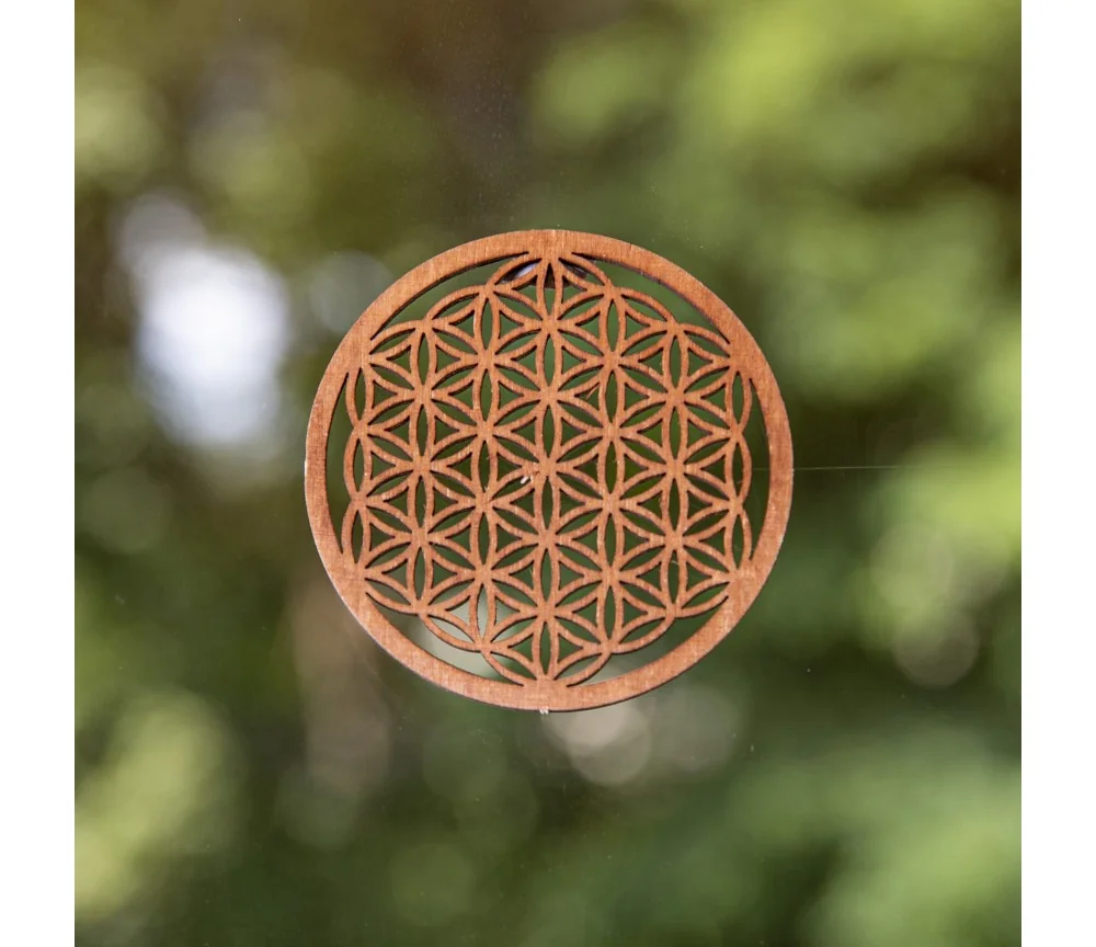 Blume des Lebens - aus Holz - 6 cm, dunkelbraun - 5er Pack