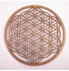 Blume des Lebens - aus Holz - 28 cm, dunkelbraun