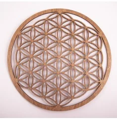Blume des Lebens - aus Holz - 28 cm, dunkelbraun