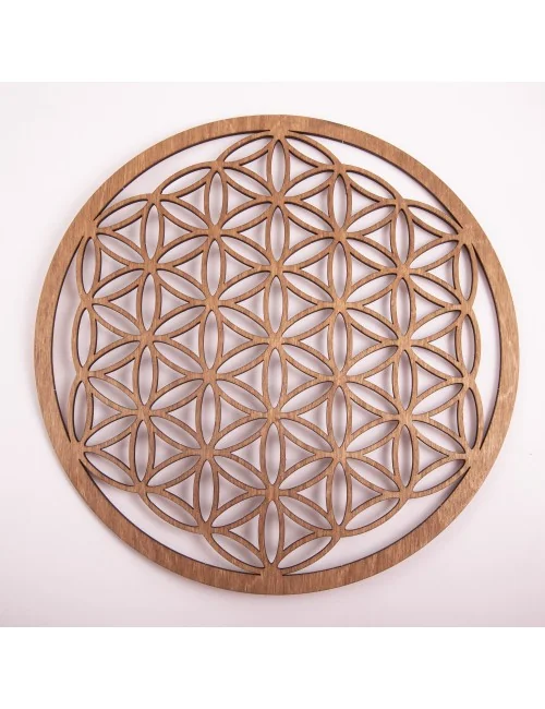 Blume des Lebens - aus Holz - 28 cm, dunkelbraun