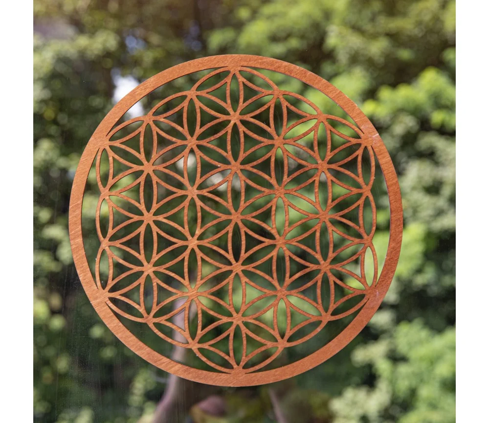 Blume des Lebens - aus Holz - 28 cm, dunkelbraun