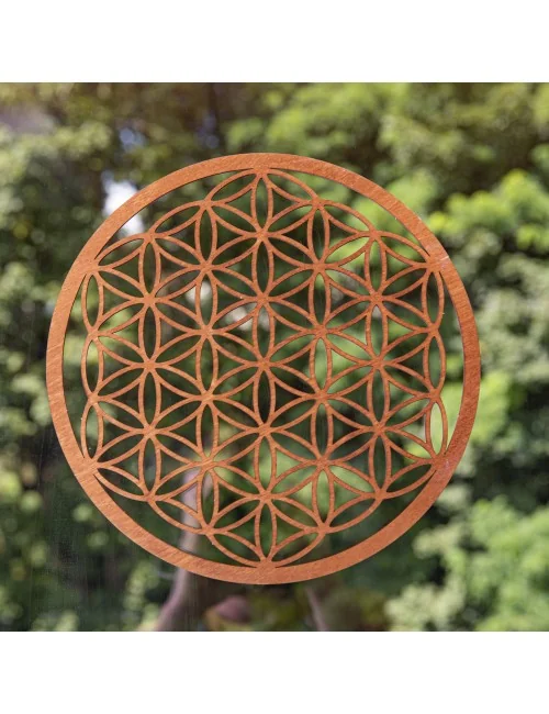 Blume des Lebens - aus Holz - 28 cm, dunkelbraun