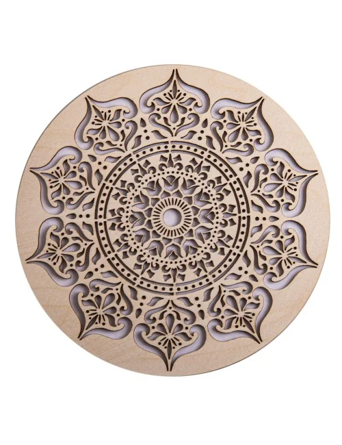 Wanddekoration - Mandala der inneren Weisheit - Birkenholz -ca.20cm