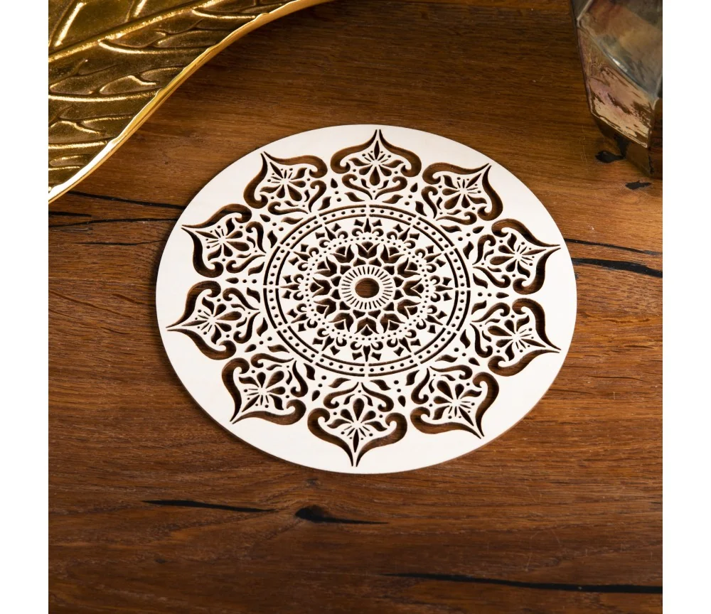 Wanddekoration - Mandala der inneren Weisheit - Birkenholz -ca.20cm