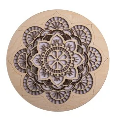 Wanddekoration - Mandala der Entspannung - Birkenholz - ca.20cm