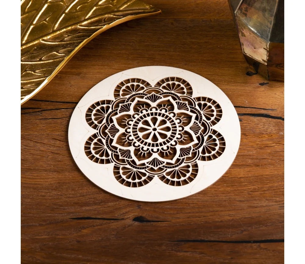 Wanddekoration - Mandala der Entspannung - Birkenholz - ca.20cm