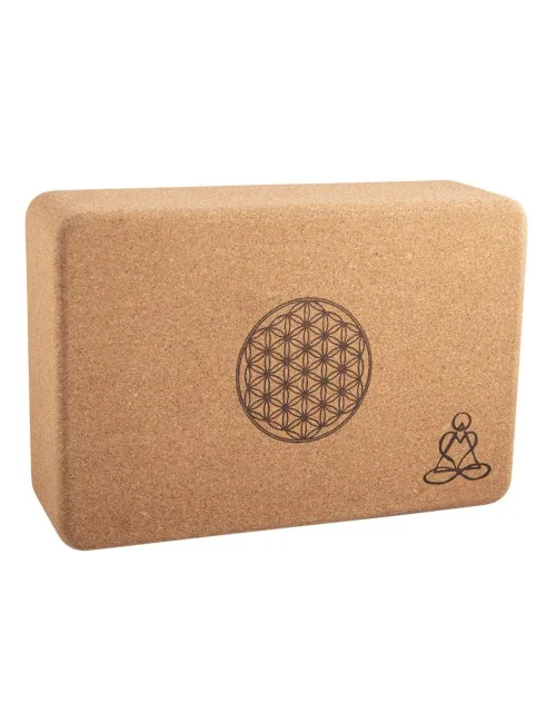 Yogablock - aus Kork - Blume des Lebens - Mandala - 23x15x7cm