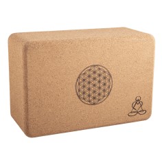 Yogablock - aus Kork - Blume des Lebens - Mandala - 23x15x10cm