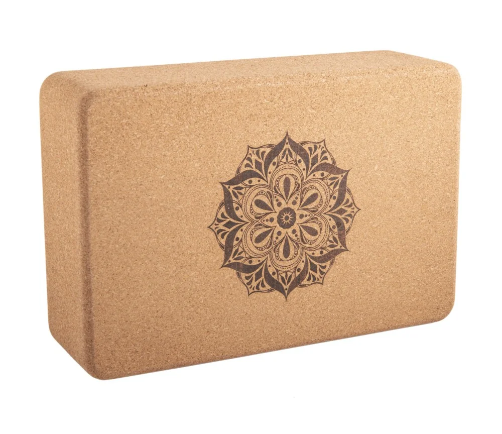 Yogablock - aus Kork - Blume des Lebens - Mandala - 23x15x7cm