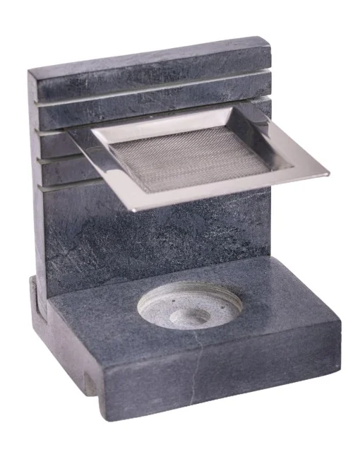 Räuchergefäß - mit Sieb für Teelichter - höhenverstellbar -4eckig - Speckstein