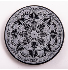 Räucherstäbchenhalter - Mandala - rund - Speckstein - ca.10,5 cm