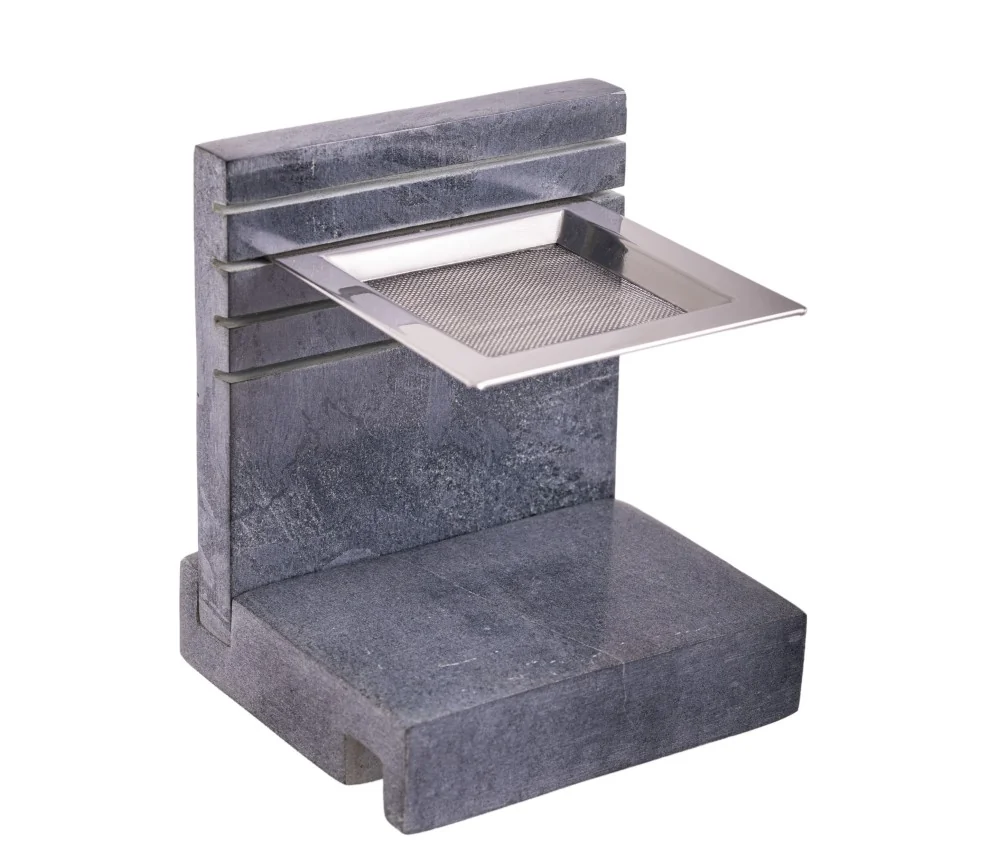 Räuchergefäß - mit Sieb für Teelichter - höhenverstellbar -4eckig - Speckstein