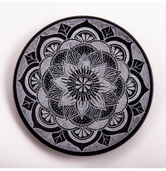 Räucherstäbchenhalter - Mandala - rund - Speckstein - ca. 13 cm