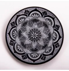 Räucherstäbchenhalter - Mandala - rund - Speckstein - ca. 13 cm