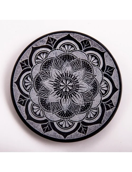 Räucherstäbchenhalter - Mandala - rund - Speckstein - ca. 13 cm